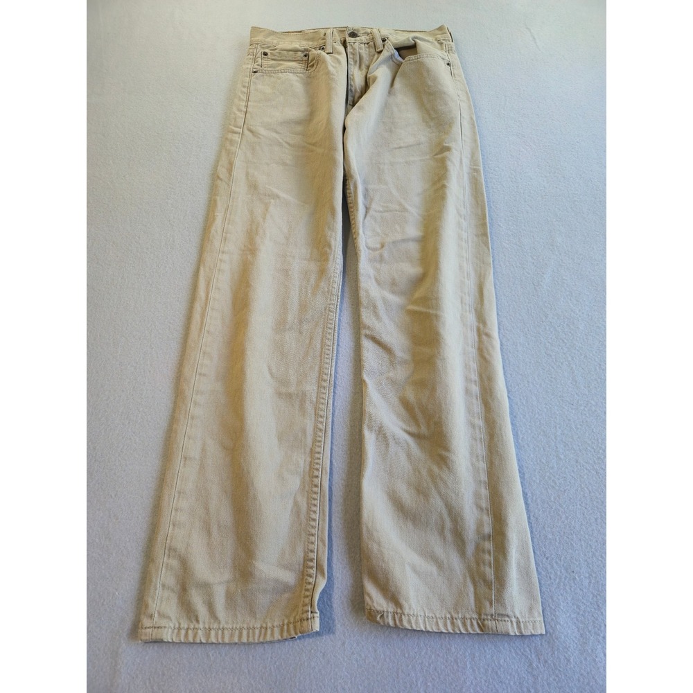 Levi's 505 Regular Fit Pants Mens 32x32 Tan Khaki‎ Straight Leg Denim Cotton
